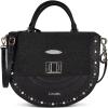 imageCuadra Stingray Leather Handbag Black SemiCircular Design with Studs Multiple Compartments Adjustable StrapBlack