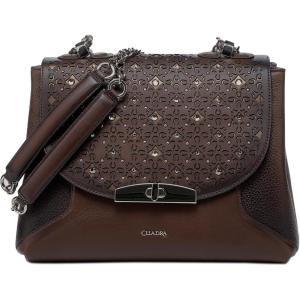 imageCuadra Womens Leather Crossbody Bag Crystal Embellished Honey Brown with Chain StrapHoney