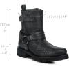 image:imageCuadra Mens Black Bull Neck Leather Biker Style BootieBlack