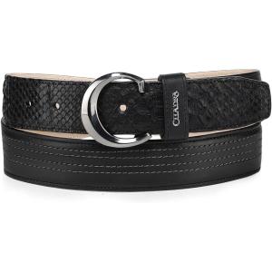 image:imageCuadra Casual belt in genuine python leather for men BlackBlack