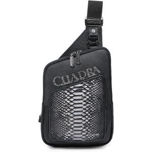 image:imageCuadra Men Contrasting Leathers Exotic Messeger BagGrey