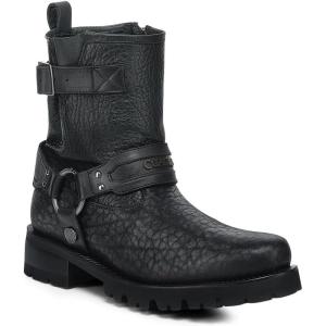 image:imageCuadra Mens Black Bull Neck Leather Biker Style BootieBlack