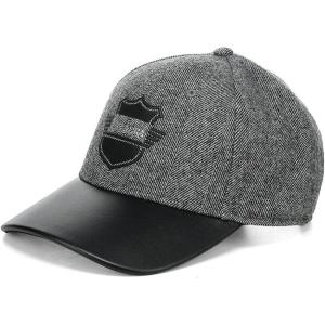image:imageCuadra Mens Textile amp Leather Casual CapsGray