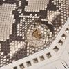 image:imageCuadra White Python Print Leather Handbag Fringe Detail Top Handle with Adjustable Strap 2 Compartments