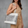 image:imageCuadra Tote bag in genuine python leather for women WhiteWhite