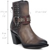 image:imageCuadra Womens Honey Leather Biker Style Bootie with StudsHoney
