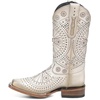 image:imageCuadra Womens White Leather Rodeo Boot with EmbroideryWhite
