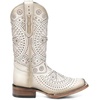 image:imageCuadra Womens White Leather Rodeo Boot with EmbroideryWhite
