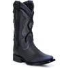 image:imageCuadra Womens Black Leather Rodeo Boot With FringesBlack