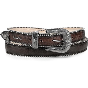 image:imageCuadra Brown belt in genuine python leather for womenBrown