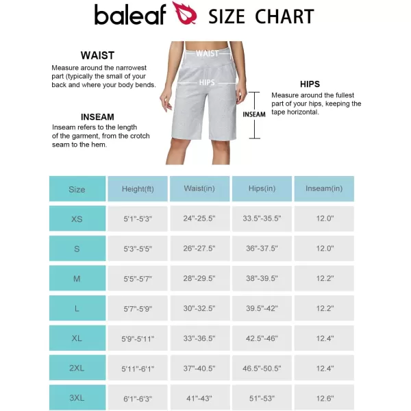 BALEAF 12 Bermuda Shorts for Women Knee Length Summer Long Shorts Cotton Casual Lounge AthleticLight Grey