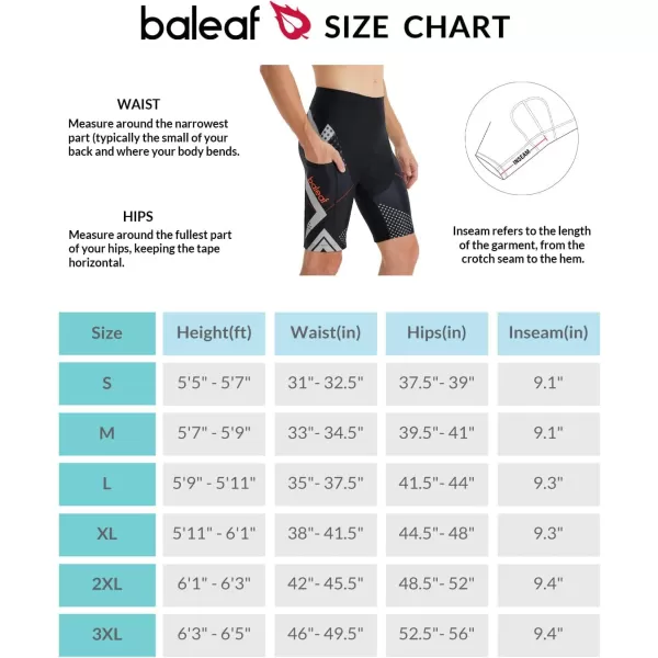 BALEAF Mens Padded Bike Shorts Cycling Tights Road Bicycle MTB Accessories Pockets UPF 50Printedgrey