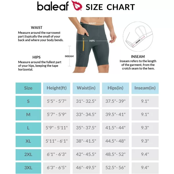 BALEAF Mens Padded Bike Shorts Cycling Tights Road Bicycle MTB Accessories Pockets UPF 50Solidgrey