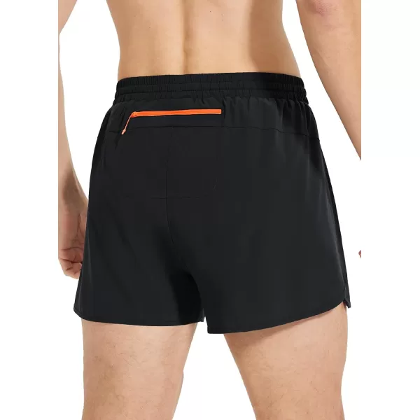 BALEAF Mens Running Shorts 3 Inch Quick Dry Athletic Gym Workout Shorts with Zipper Pocket Lightweight PackableBlack