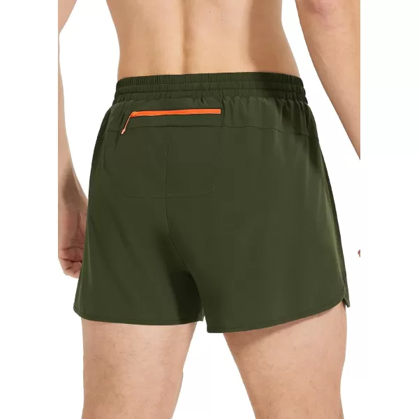 BALEAF Mens Running Shorts 3 Inch Quick Dry Athletic Gym Workout Shorts with Zipper Pocket Lightweight PackableGreen