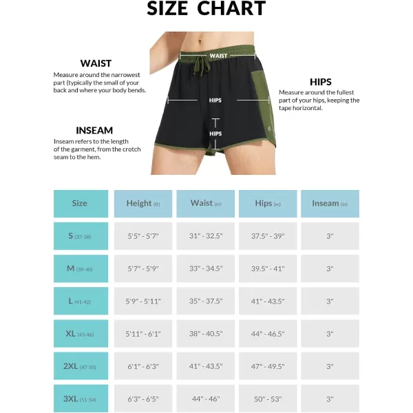 BALEAF Mens Running Shorts 3 Inch Quick Dry Athletic Gym Workout Shorts with Zipper Pocket Lightweight PackableGreenBlack