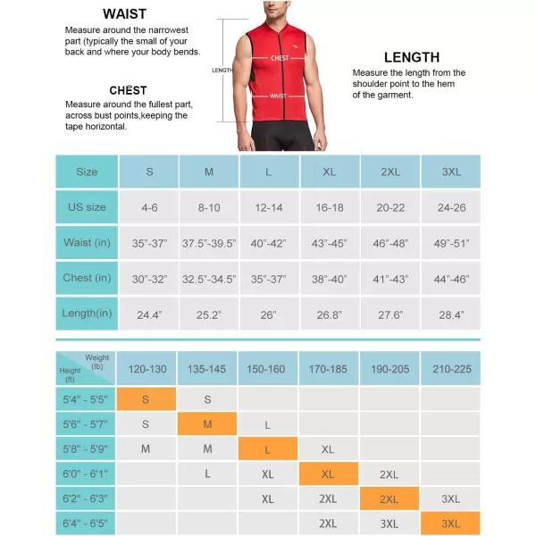 BALEAF Mens Sleeveless Cycling Jersey Road Bike Shirt Bicycle Biking Tank Tops Full Zip Pockets SPF UPF50Red