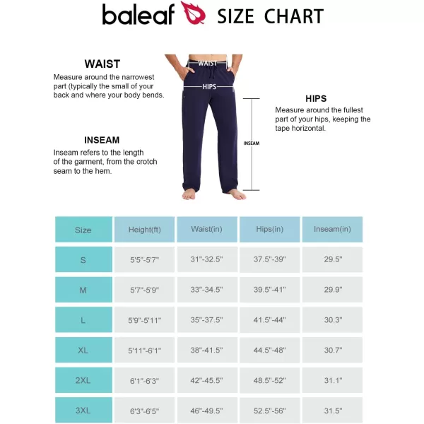 BALEAF Mens Sweatpants Casual Lounge Cotton Pajama Yoga Pants Open Bottom Straight Leg Male Sweat Pants with PocketsBnavy Bluezipper Pocket