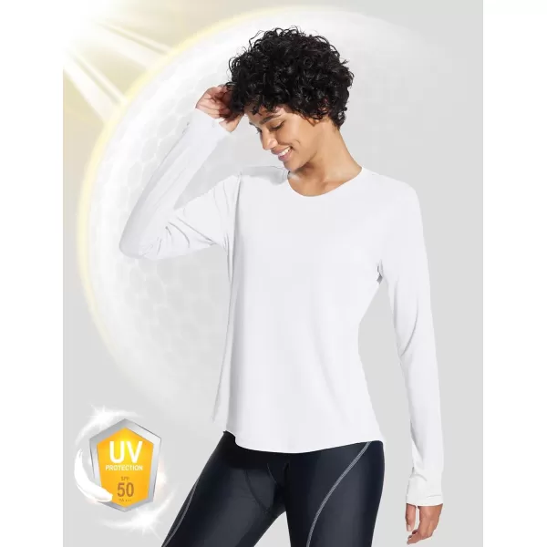 BALEAF Sun Shirt Women Long Sleeve UV Protection Shirts SPF Tops UPF 50 PocketWhite