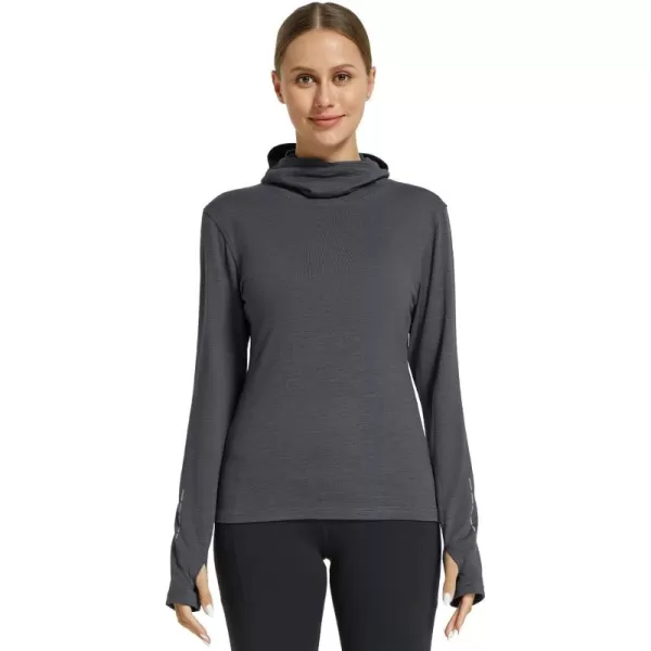 BALEAF Womens 100 Merino Wool Base Layer Thermal Underwear Insulating Undershirts w Balaclava Ski SnowboardingGrey