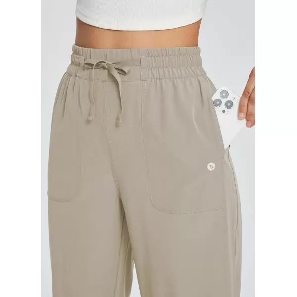 BALEAF Womens 21 30 Wide Leg Pants Capris Athletic Casual with Pockets Drawstring Quick Dry Walking Workout UPF5021 Caprisbrown