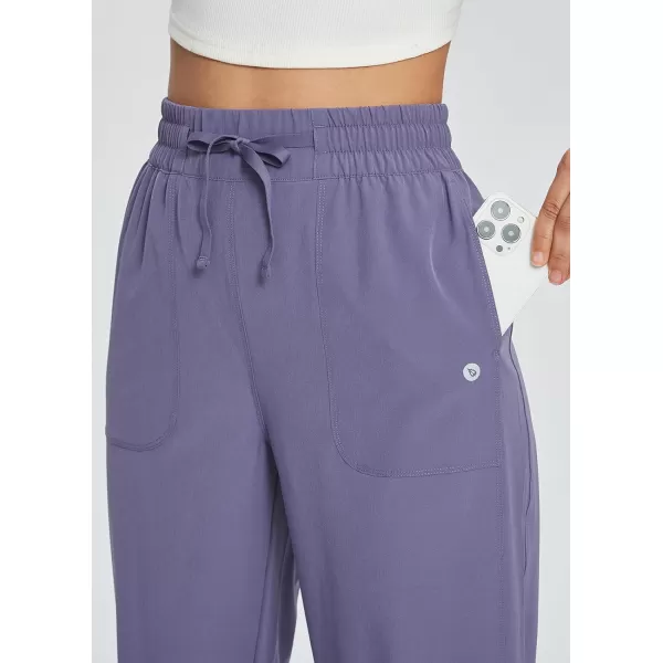 BALEAF Womens 21 30 Wide Leg Pants Capris Athletic Casual with Pockets Drawstring Quick Dry Walking Workout UPF5021 Caprispurple