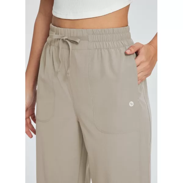 BALEAF Womens 21 30 Wide Leg Pants Capris Athletic Casual with Pockets Drawstring Quick Dry Walking Workout UPF5030 Pantsbrown