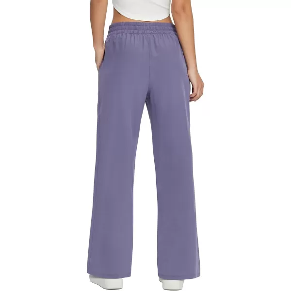 BALEAF Womens 21 30 Wide Leg Pants Capris Athletic Casual with Pockets Drawstring Quick Dry Walking Workout UPF5030 Pantspurple