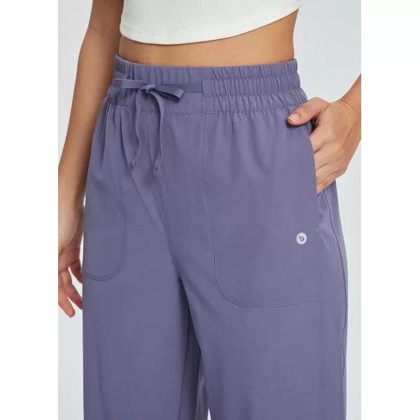 BALEAF Womens 21 30 Wide Leg Pants Capris Athletic Casual with Pockets Drawstring Quick Dry Walking Workout UPF5030 Pantspurple