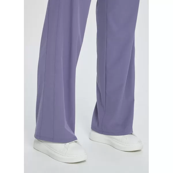 BALEAF Womens 21 30 Wide Leg Pants Capris Athletic Casual with Pockets Drawstring Quick Dry Walking Workout UPF5030 Pantspurple