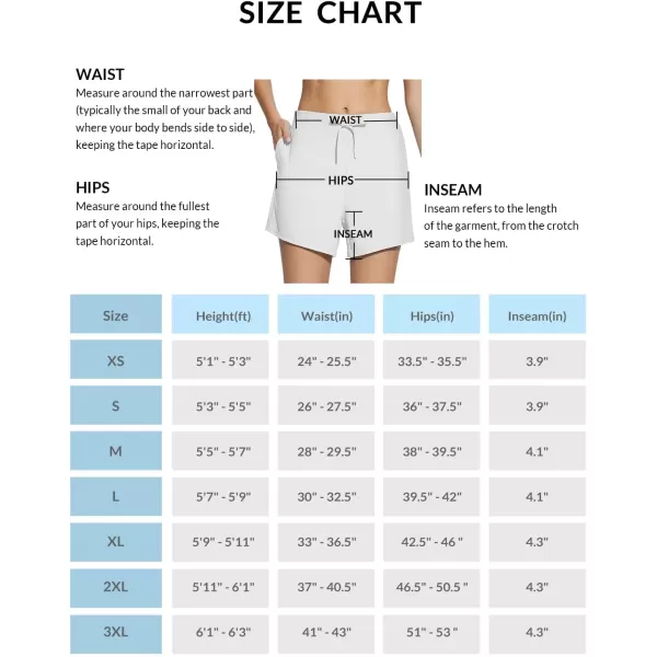 BALEAF Womens 4 Swim Shorts High Waisted Tummy Control Quick Dry UPF50 Swimsuits Bathing Suit BottomsWhite