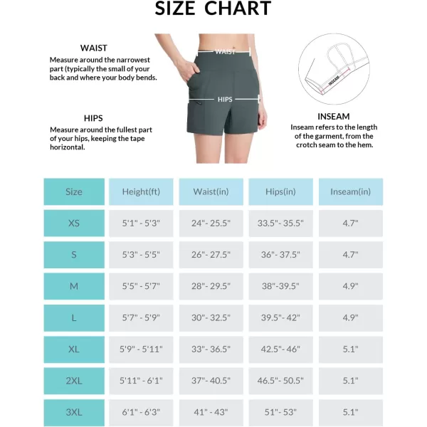 BALEAF Womens Athletic Shorts 5 Inch Running Shorts with Liner High Waist Pockets5 Inchgrey