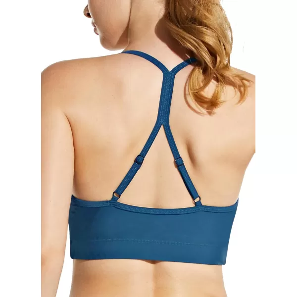 BALEAF Womens Bikini Tops Adjustable Straps Modest Push Up Swim Sports Top Built in Bra UPF 50 Removable Padded SwimsuitCobalt Blue