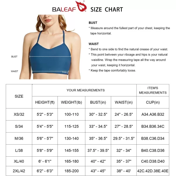 BALEAF Womens Bikini Tops Adjustable Straps Modest Push Up Swim Sports Top Built in Bra UPF 50 Removable Padded SwimsuitCobalt Blue