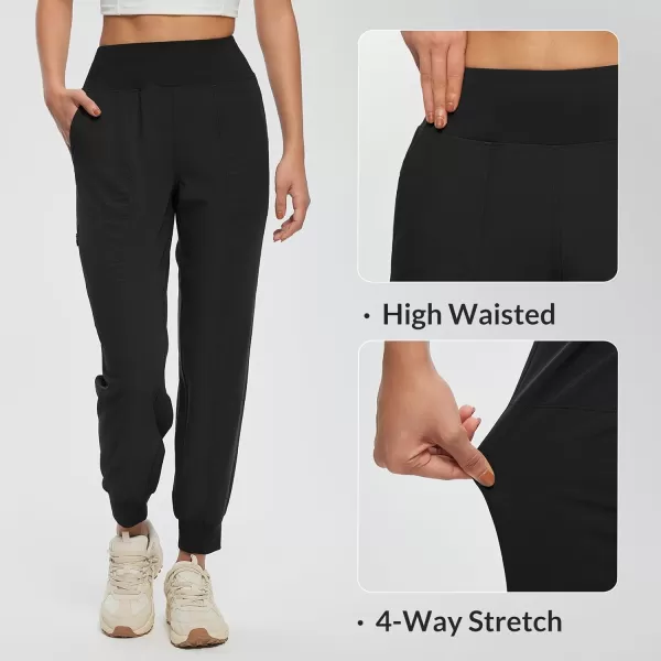 BALEAF Womens Hiking Joggers Pants Lightweight Quick Dry with Zip Pockets Outdoor Athletic Workout Running CasualBlack