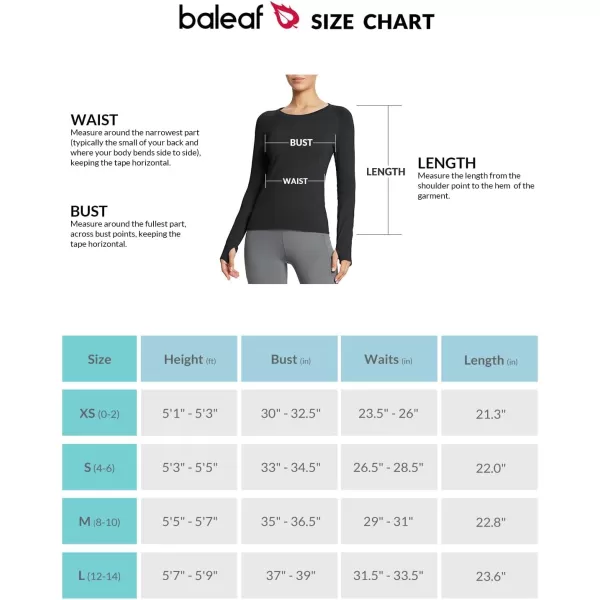 BALEAF Womens Long Sleeve Workout Athletic Seamless Shirts Tight Yoga Running Gym Fitted Tops with Thumb HolesBlack