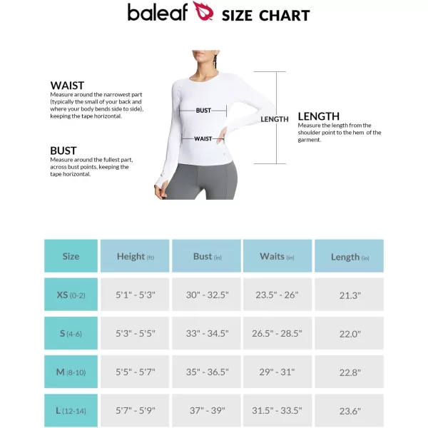 BALEAF Womens Long Sleeve Workout Athletic Seamless Shirts Tight Yoga Running Gym Fitted Tops with Thumb HolesWhite