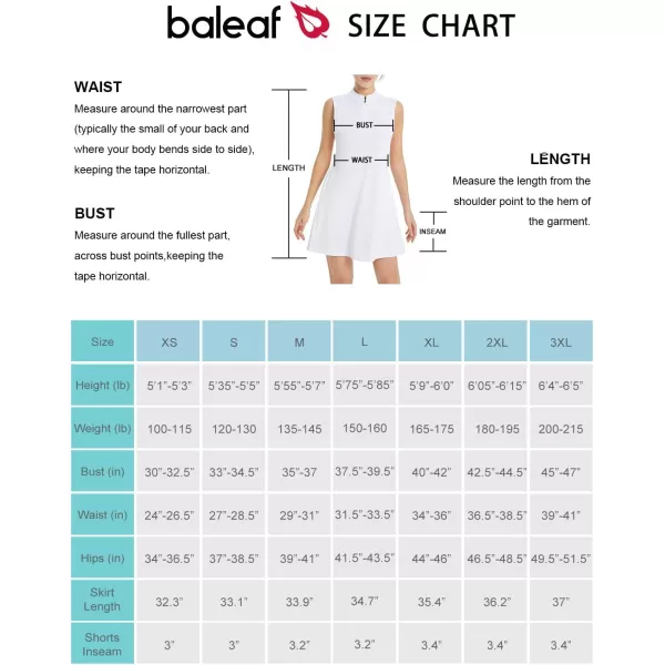 BALEAF Womens Sleeveless Golf Dress with Zip Pockets and Shorts Tennis Athletic Sport Dresses Quick Dry UPF 50 Stand CollarWhite