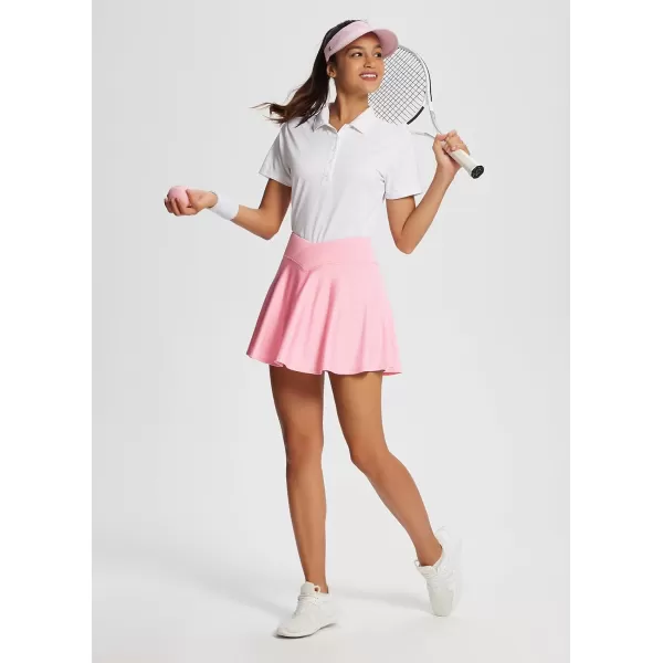 BALEAF Womens Tennis Skirt Flowy Pleated Skorts for Woman Skirts Golf Athletic with Shorts Pockets for Running WorkoutCrossoverpink01