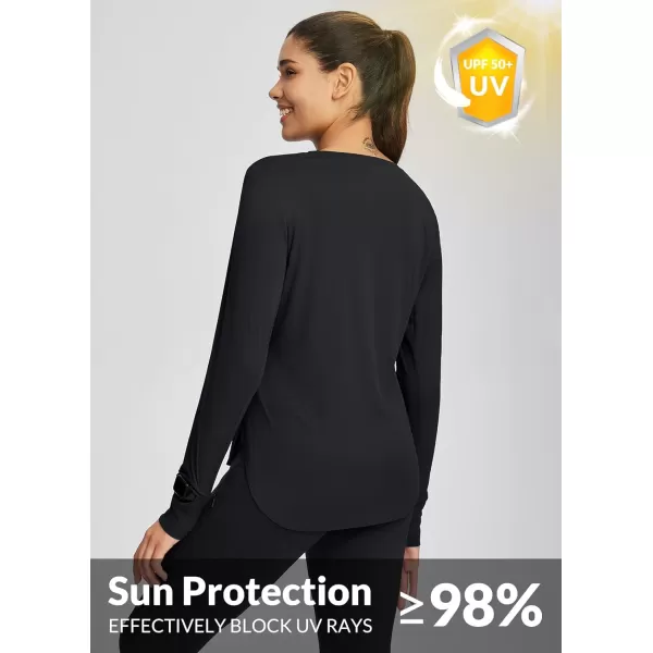 BALEAF Womens UPF 50 Sun Shirts UV Protection Long Sleeve Lightweight Quick Dry SPF Outdoor Hiking Running ClothingBlack