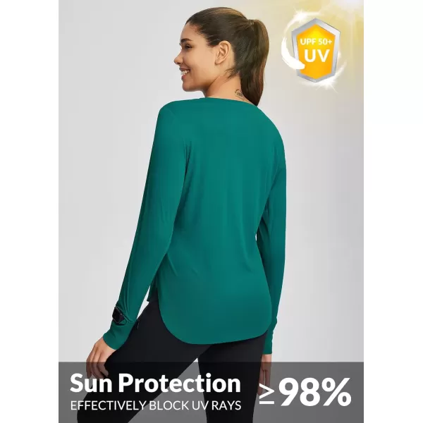 BALEAF Womens UPF 50 Sun Shirts UV Protection Long Sleeve Rash Guard Lightweight Quick Dry SPF Outdoor Hiking ClothingTeal