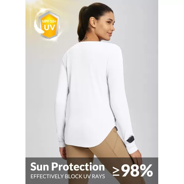 BALEAF Womens UPF 50 Sun Shirts UV Protection Long Sleeve Rash Guard Lightweight Quick Dry SPF Outdoor Hiking ClothingWhite