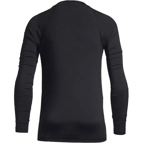 BALEAF Youth Boys Compression Thermal Shirt Fleece Baselayer Long Sleeve Cold Gear Mock Top Baseball Football UndershirtBlack