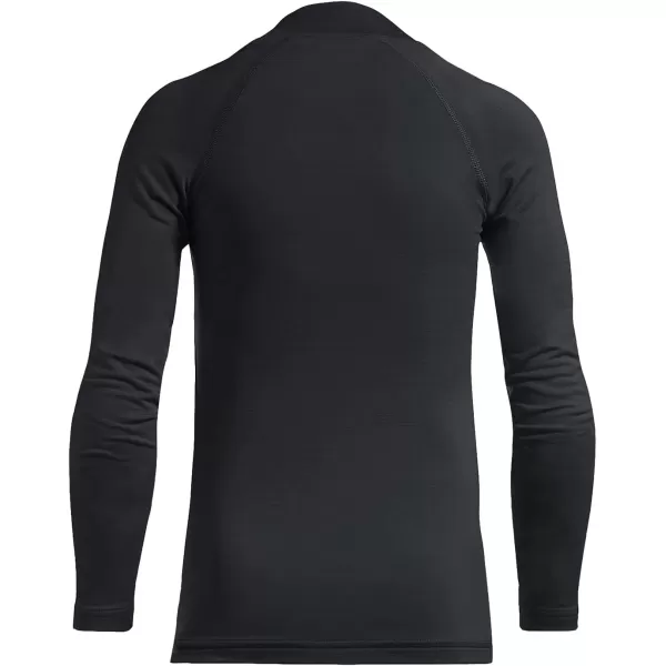 BALEAF Youth Boys Compression Thermal Shirt Fleece Baselayer Long Sleeve Cold Gear Mock Top Baseball Football UndershirtBlackfleece Lined