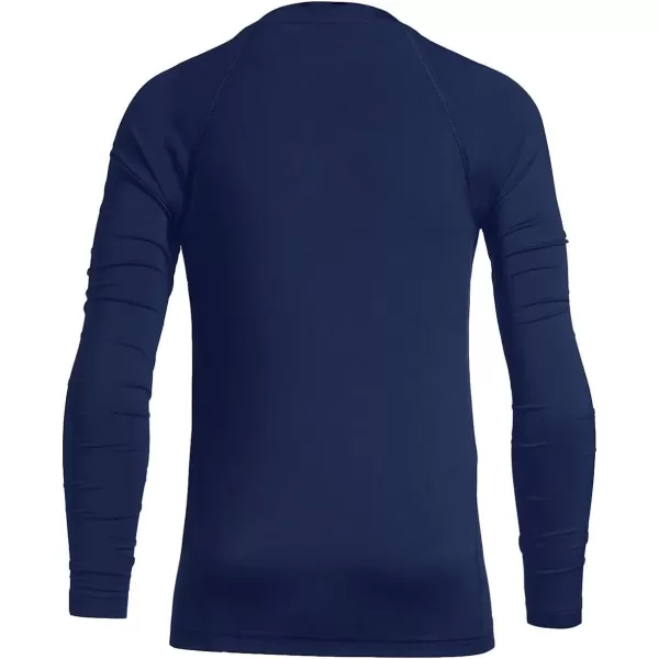 BALEAF Youth Boys Compression Thermal Shirt Fleece Baselayer Long Sleeve Cold Gear Mock Top Baseball Football UndershirtNavy