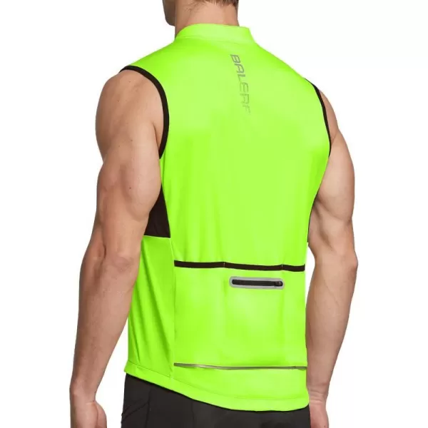 BALEAF Mens Sleeveless Cycling Jersey Road Bike Shirt Bicycle Biking Tank Tops Full Zip Pockets SPF UPF50Green