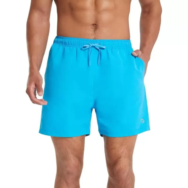 BALEAF Mens Water Reactive Swim Trunks Quick Dry Board Shorts with Pockets Mesh LinerHawaiian Ocean