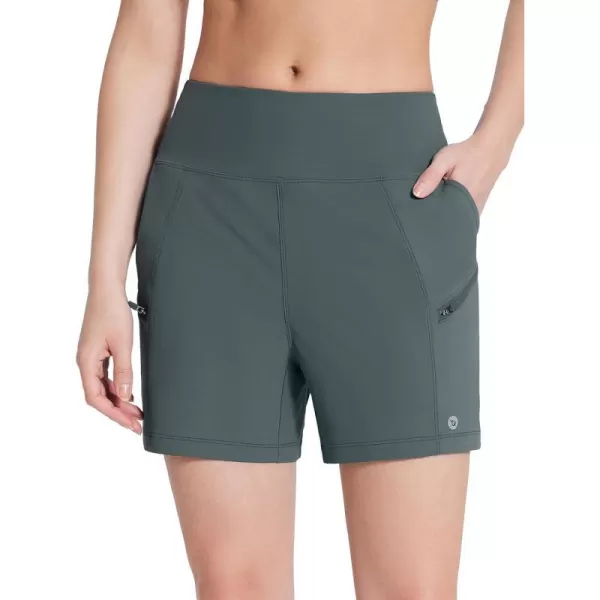 BALEAF Womens Athletic Shorts 5 Inch Running Shorts with Liner High Waist Pockets5 Inchgrey