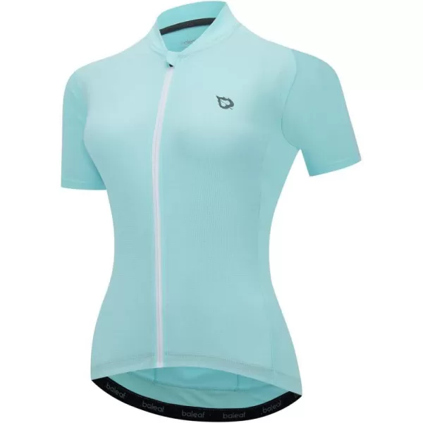 BALEAF Womens Cycling Jersey Short Sleeve Road Bike Shirt Bicycle Biking Tops 4 Rear Pockets UPF5002light Blue