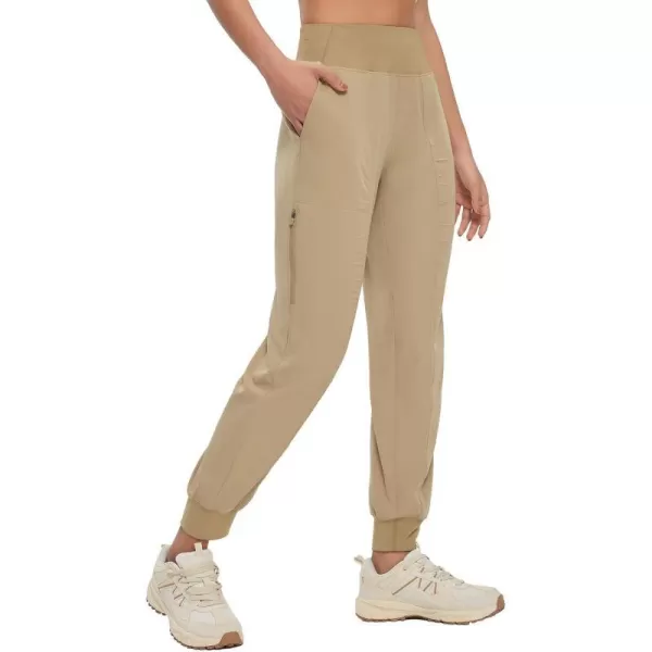 BALEAF Womens Hiking Joggers Pants Lightweight Quick Dry with Zip Pockets Outdoor Athletic Workout Running CasualShroom Taupe